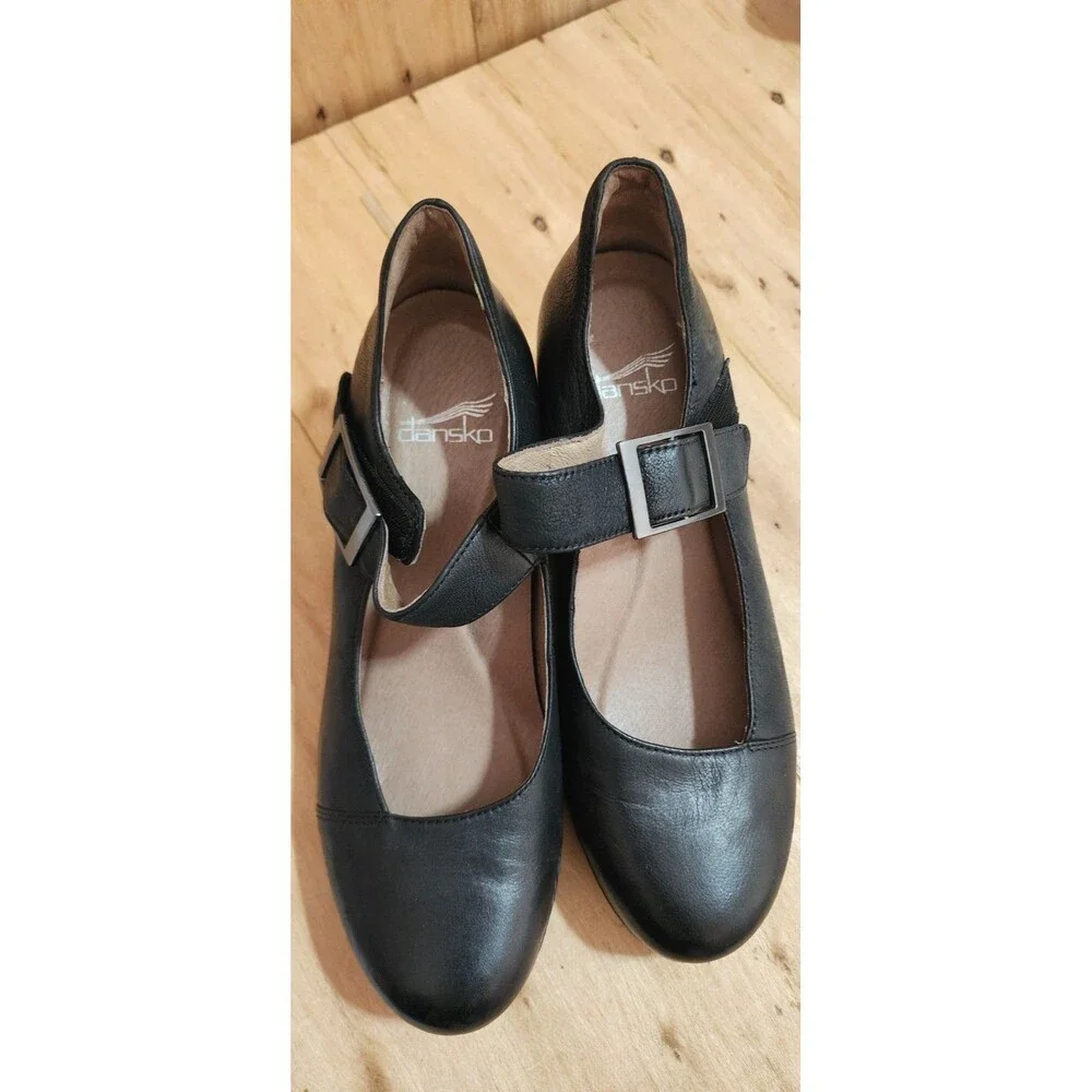 Dansko Roxanne Mary Jane Pumps Shoes Black Leather EU 37 US 5.5-6